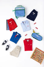 Load image into Gallery viewer, Prim &amp; Proper Polo - Rockefeller Royal w/ Richmond Red Stork - Short Sleeve
