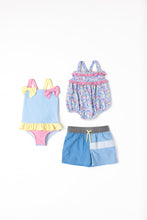 Load image into Gallery viewer, St. Bart's Bubble Bathing Suit - Briar Patch Petals w/ Hamptons Hot Pink

