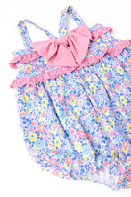 Load image into Gallery viewer, St. Bart's Bubble Bathing Suit - Briar Patch Petals w/ Hamptons Hot Pink
