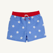 Load image into Gallery viewer, Tortola Swim Trunks - North Sea Stars w/ Richmond Red

