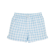Load image into Gallery viewer, Tortola Swim Trunks - Buckhead Blue Gingham w/ White
