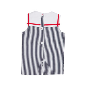 Townes Top Sail Jon Jon - Nantucket Navy Stripe w/ White and Richmond Red