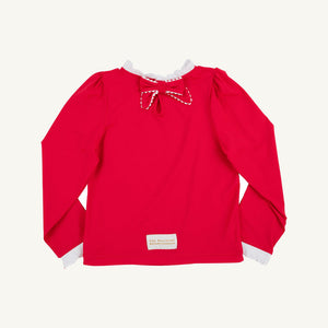 Winnie's Wave Spotter Swim Shirt - Richmond Red w/ Worth Ave White - UPF