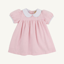 Load image into Gallery viewer, Adaire Dress - Sandpearl Pink Herringbone w/ Worth Ave White - Woven
