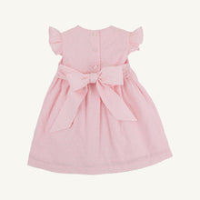 Load image into Gallery viewer, Addie Angel Sleeve Dress - Palm Beach Pink Dallas Dot - Rosebud Embroidery
