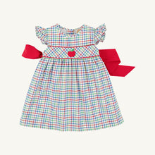Load image into Gallery viewer, Addie Angel Sleeve Dress - Kindness Wins Windowpane w/ Richmond Red
