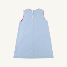 Load image into Gallery viewer, Annie Apron Dress - Beale Street Blue w/ White and Red - Sailboats
