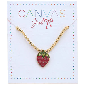 Jane Strawberry Gold Ball Necklace - Canvas Style