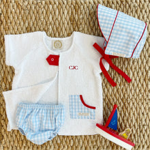 Load image into Gallery viewer, Yacht Club Coverup - White w/ Buckhead Blue Gingham &amp; Richmond Red
