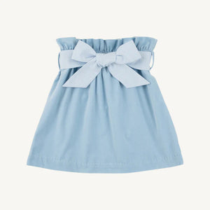 Beasley Bow Skirt - Barrington Blue w/ Blue Mini Windowpane - Velveteen