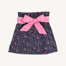 Load image into Gallery viewer, Beasley Bow Skirt - Fairfax Farm Floral w/ Hamptons Hot Pink - Broadcloth
