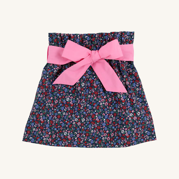 Beasley Bow Skirt - Fairfax Farm Floral w/ Hamptons Hot Pink - Broadcloth