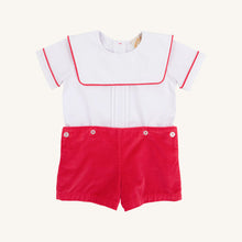 Load image into Gallery viewer, Beauregard Button-In - Worth Ave White w/ Richmond Red - Velveteen
