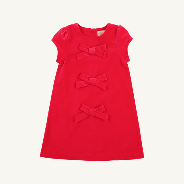 Betts Bow Dress - Richmond Red - Velveteen