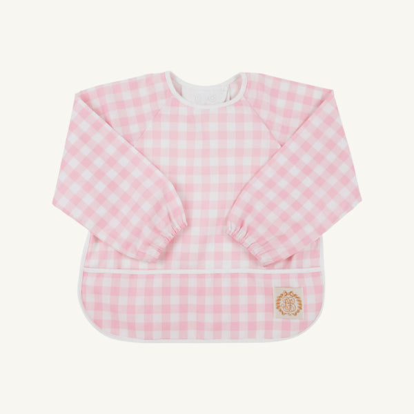 Biscuit Bib - Palm Beach Pink Gingham w/ Worth Ave White