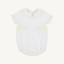 Load image into Gallery viewer, Brentley Bubble - Worth Ave White w/ Lake Worth Yellow Smocking - Pima
