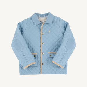 Caldwell Quilted Coat - Barrington Blue w/ Blue Mini Windowpane