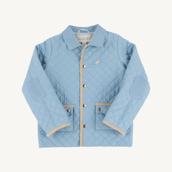Caldwell Quilted Coat - Barrington Blue w/ Blue Mini Windowpane