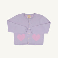 Load image into Gallery viewer, Cambridge Cardigan - Lauderdale Lavender w/ Pier Party Pink - Hearts Intarsia
