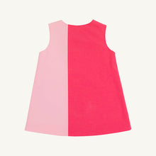 Load image into Gallery viewer, Caroline Colorblock Jumper - Palm Springs Punch &amp; Sandpearl Pink - Flower Appliqué
