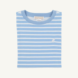 Carter Crewneck - Sarasota Sky Stripe w/ Worth Ave White