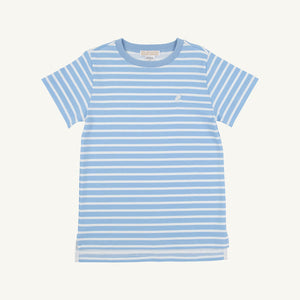 Carter Crewneck - Sarasota Sky Stripe w/ Worth Ave White
