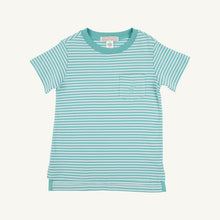 Load image into Gallery viewer, Carter Crewneck - Turks Teal Stripe
