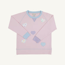 Load image into Gallery viewer, Cassidy Crewneck - Palm Beach Pink w/ Heart Appliqué - French Terry

