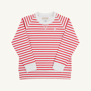 Cassidy Comfy Crewneck - Richmond Red & Worth Ave White Stripe