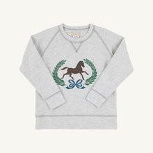 Load image into Gallery viewer, Cassidy Comfy Crewneck - Grantley Gray (Heathered) w/ Horse
