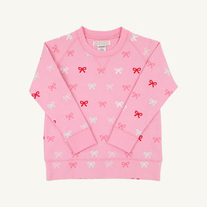 Cassidy Crewneck - Bitty Bows w/ Hamptons Hot Pink - French Terry