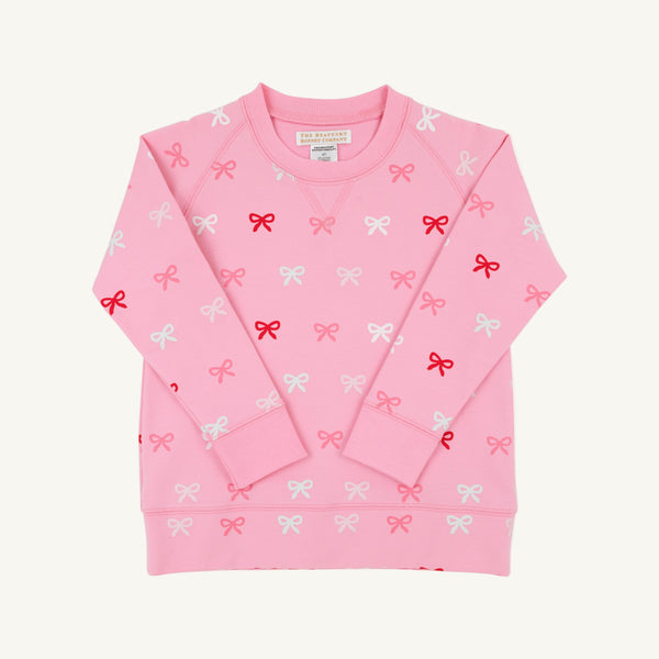 Cassidy Crewneck - Bitty Bows w/ Hamptons Hot Pink - French Terry