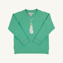 Load image into Gallery viewer, Cassidy Comfy Crewneck - Gibson Island Green w/ Golf Bag Appliqué - French Terry
