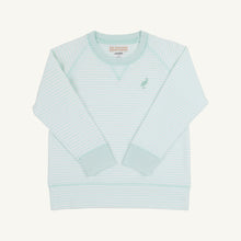 Load image into Gallery viewer, Cassidy Comfy Crewneck - Sea Island Seafoam Stripe - French Terry
