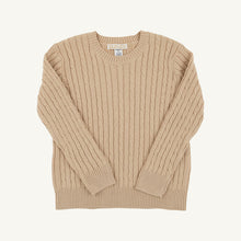 Load image into Gallery viewer, Crawford Crewneck Cable Sweater - Keeneland Khaki
