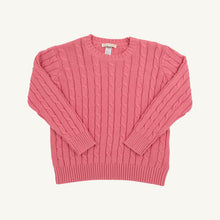Load image into Gallery viewer, Crawford Crewneck Cable Sweater - Nantucket Red - Unisex
