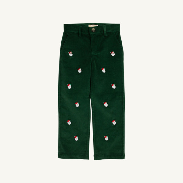 Critter Prep School Pant - Grier Green w/ Santa Embroidery - Corduroy