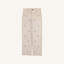 Load image into Gallery viewer, Critter Prep School Pant - Osprey Oatmeal w/ Santa Dog Embroidery - Corduroy
