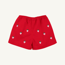 Load image into Gallery viewer, Critter Cheryl Shorts - Richmond Red w/ Strawberry Embroidery - Twill
