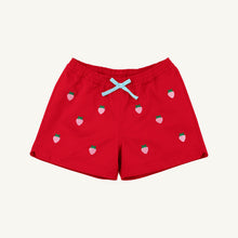 Load image into Gallery viewer, Critter Cheryl Shorts - Richmond Red w/ Strawberry Embroidery - Twill
