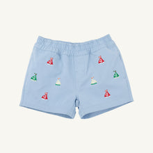 Load image into Gallery viewer, Critter Sheffield Shorts - Beale Street Blue w/ Sailboats Embroidery
