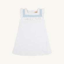 Load image into Gallery viewer, Darla Dress - Worth Ave White w/ Buckhead Blue
