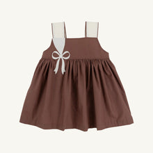 Load image into Gallery viewer, Demi Dress - Gray Bay Brown w/ Palmetto Pearl - Bow Appliqué - Broadcloth
