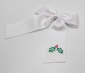 Hair Bow - Christmas - Candy Cane or Holly Berry