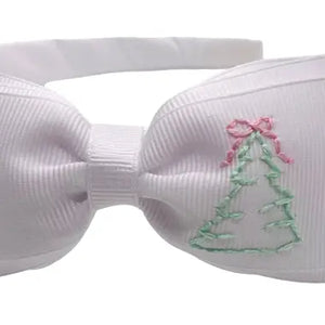Headband - White w/ Christmas Tree