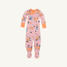 Load image into Gallery viewer, Fallon Footie Pajamas - Candy &amp; Critters (Sandpearl Pink)
