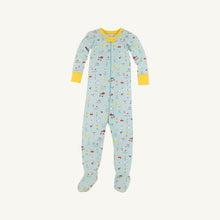 Load image into Gallery viewer, Fallon Footie Pajamas - Ice Cream Daydream (Blueberry Blue) w/ Nana Banana
