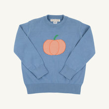 Load image into Gallery viewer, Isaac's Intarsia Sweater - Barrington Blue w/ Pumpkin
