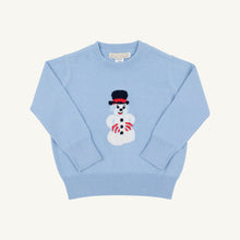 Load image into Gallery viewer, Isaac&#39;s Intarsia Sweater - Beale Street Blue w/ Snowman
