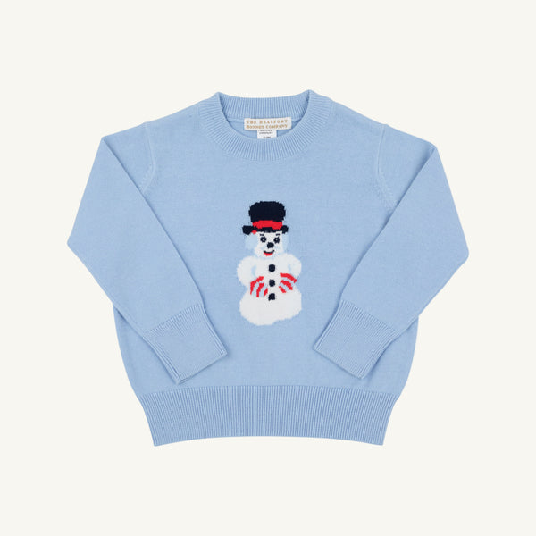 Isaac's Intarsia Sweater - Beale Street Blue w/ Snowman